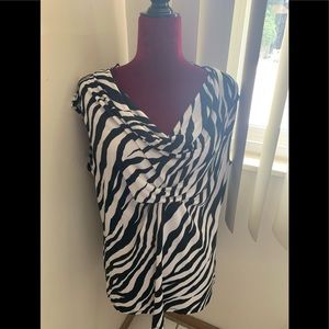 Michael Kors zebra sleeveless blouse size XL